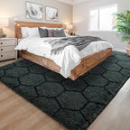 Fluffy 6x9 Area Rugs for Bedroom Living Room,Thick Shag Throw Floor Carpet,Soft Shaggy Bedside Non-Slip Rug Dusk Gery