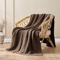 Dark Brown Chunky Knit Throw Blanket 60"x80" - Soft Cozy Knitted Blanket for Couch Sofa Bed, Cute Fall Decorative Throw for Living Room