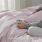 Bedsure Duvet Cover King Size - Soft Double Brushed Bedding Set for Kids & Adults, Zipper Closure, 3 Pieces, Includes 1 Duvet Cover (104"x90") & 2 Pillow Shams, NO Comforter, Pink Mocha
