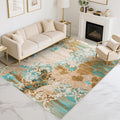 CRYPTOLITE Abstract Area Rug 5x7 Washable Rug with Non-Slip Backing Low Pile Area Rug Area Rugs for Living Room, Bedroom, Dining Room, Orange-Yellow