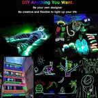 JIGUOOR EL Wire Battery Pack 16.4ft / 5m Bright Neon Light Strip 360° Illumination Neon Tube Rope Lights for DIY, Festival, Party Decoration, Pub, Halloween, Chrismas (16.4ft / 5m, Green)