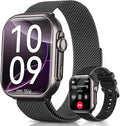 Smart Watch for Men Women - Answer/Make Call/30 Days Battery/2 Bands, 1.85" HD for Android iPhone Samsung Compatible IP68 Smartwatch Blood Oxygen Heart Rate Blood Pressure Sleep Fitness Tracker Reloj