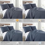 Southshore Fine Living, Inc. Oversized Bedding Quilt, Lightweight Bedding, Twin XL Bedspread, Soft Coverlet 2-Piece Set with One Matching Quilted Pillow Sham, All Season Twin/XL Quilt Set, Navy Blue