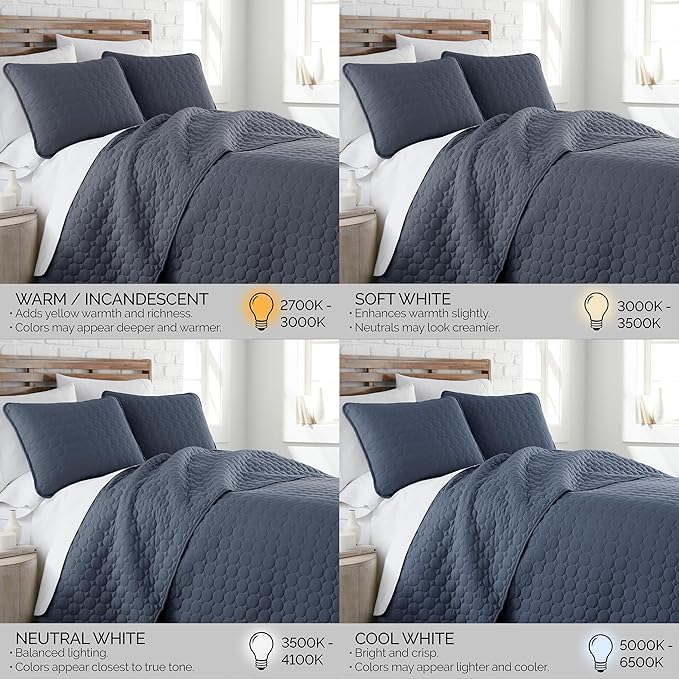 Southshore Fine Living, Inc. Oversized Quilts for King Bed, Lightweight Quilt Bedding Set, Soft Coverlet, 3-Piece Bedspread Set with Two Matching Quilted Pillow Shams, Cal/King Size, Navy Blue