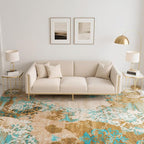CRYPTOLITE Living Room Rug Washable Abstract Rugs with Non-Slip Backing Low Pile Area Rug for Living Room, Bedroom, Dining Room, 6x9, Orange-Yellow