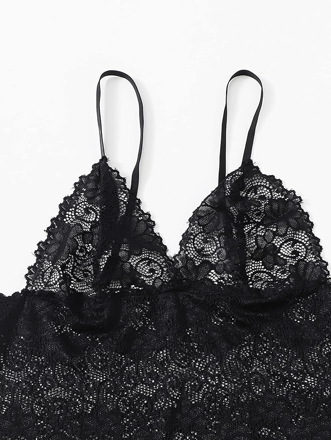 WDIRARA Women' Silk Satin Pajamas Set 4pcs Lingerie Floral Lace Cami Sleepwear with Robe