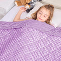 yescool Weighted Blanket 7 Pounds Light Purple Twin Size Cooling Weighted Throw Blanket, Minky Heavy Blankets Warm Weighted Comforter, Big Washable Thick Blankets Gift for 60-90lbs, 40 * 60in
