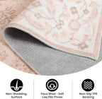 CRYPTOLITE Area Rug for Living Room, 6x9 Machine Washable Non Slip Large Faux Wool Throw Rug, Low Pile & Non-Shedding Boho Large Carpet Rugs for for Dining Room, Bedroom, Office (Cinnamon)