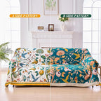 Boho Throw Blanket for Bed - 100% Cotton Ultra Soft Luxury Throw Rustic Fall Quilt,Bird Printed Farmhouse Decor Bed Blankets,Throw for Living Room Sofa Couch Chair(Flower-Bird, 87" x 102")