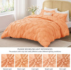 BEDELITE Apricot Twin Comforter Set - 2 Peices Boho Pintuck Bedding Comforter Sets, Lightweight Soft & Warm Twin Bedding Sets with 1 Pillowcase for All Season