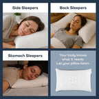 Olive + Crate BreathePure™ Adjustable Cooling Shredded Memory Foam Pillow - Breathable Bamboo Viscose Cover for Temperature Control - Gel Pillows for Side Sleepers - Queen Size