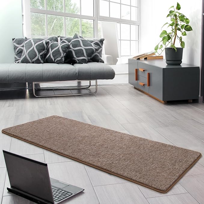 Keeko Soft 2x6 Runner Rug Brown, Bedside Rugs for Bedroom Living Room Small Area Throw Rugs Indoor Runner Carpets for Hallway Memory Foam Laundry Room Rug for Teen Kids Nursery Dorm Classroom Decor