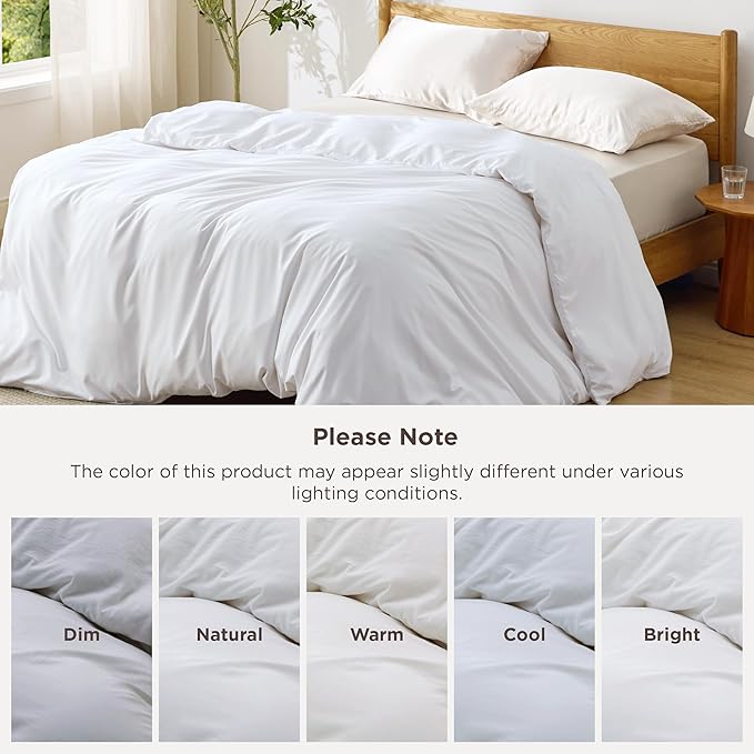 Bedsure Duvet Cover Oversized King Size - Only Includes 1 Duvet Cover (120"x98"), Hotel Luxury Soft Double Brushed All Season Bedding, Zipper Closure, White (No Comforter, No Pillow Shams)