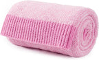 Carriediosa Heather Throw Blanket 60" X 80" Twin, 400GSM Ultra Soft Microfiber Fuzzy Fluffy Reversible Knitted Blankets Cozy Plush Lightweight and Warm Fall Throws for Couch, Bed, Sofa, Hot Pink