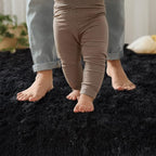 YJ.GWL Runner Rugs for Hallway, 2x4 Washable Small Black Bedside Rugs for Living Room Bedroom, Soft Fluffy Shaggy Indoor Floor Carpet for Kids Boy and Girls Room Nursery Home Decor Aesthetic