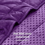 Wemore Minky Dot Weighted Blanket for Adults Queen Size 15 lbs, Soft Heavy Blanket for Stress Relief and Sleep Promotion, Breathable Blanket for All-Season with Glass Beads, Purple 60 x 80 inches