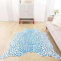 Leopard Rug, Cheetah Print Area Rug 4.6x5.2 Feet Faux Animal Print Skin Carpet for Living Room Bedroom Home Decor (Blue)