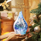 Porseme Oil Diffuser 3D Glass Aromatherapy Ultrasonic Humidifier, Air Refresh Auto Shut-Off, Timer Setting, BPA Free for Home Hotel Yoga Leisure SPA Gift 150ml Last 6H