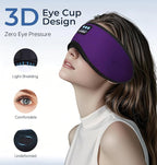 LC-dolida Bluetooth Sleep Mask with White Noise，Sleep Headphones,Bluetooth Wireless Music Eye Mask, Ideal for Travel, Night Work, Napping, Side Sleeping and Office Use for Both Men and Women(Purple)