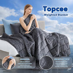 Topcee Weighted Blanket for Adults (15lbs 60"x80"), Minky Dots Heavy Blanket for 140-160lbs Sleeping, Soft, Cozy and Cooling Weighted Throw Blankets, Machine Washable, Grey