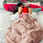 Bedsure GentleSoft Fleece Blankets Queen Size Dusty Pink - Bed Blanket Soft Lightweight Plush Fuzzy Cozy Luxury Microfiber, 90x90 inches