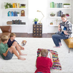 ISEAU Fluffy Rug Carpets Soft Shaggy Area Rugs Indoor Floor Mats for Kids Room Fuzzy Carpet Comfy Cute Nursery Mat Bedside Rug for Boys Girls Bedroom Living Room Home Decor, 3ft x 5ft,Cream White