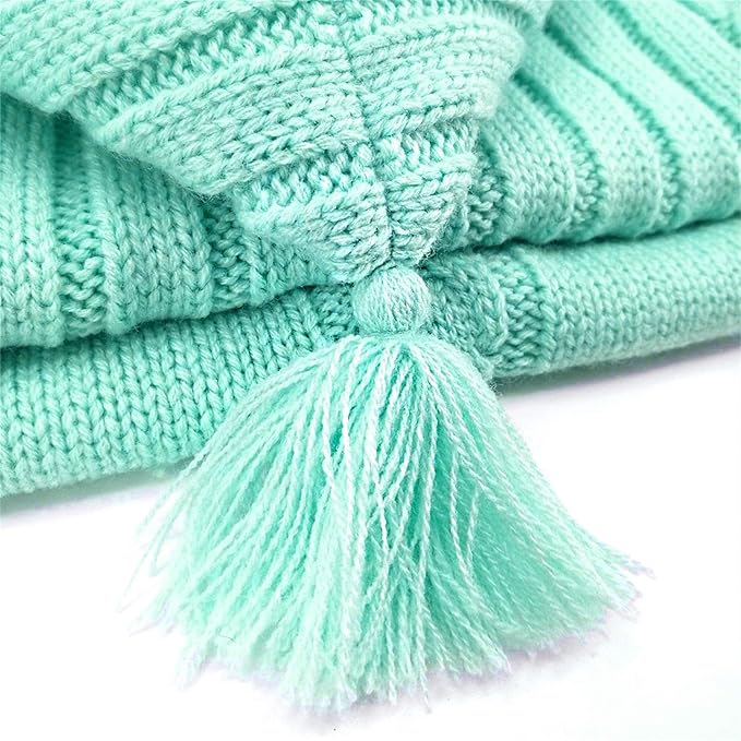 XMWEALTHY Baby Blankets for Boys Girls Newborn Essentials Wrap Swaddles Knit Sleeping Bag Stroller Receiving Blanket Light Aqua 0-6 Month