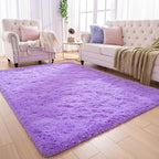 Softlife Light Purple Area Rug for Living Room, Fluffy Shag Plush 5.3x7.6 Rugs for Bedroom Girls, Shaggy Soft Fuzzy Kids Large Carpet for Dorm Bedside Ultra Cozy Non-Slip Indoor Decor