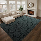 Fluffy 6x9 Area Rugs for Bedroom Living Room,Thick Shag Throw Floor Carpet,Soft Shaggy Bedside Non-Slip Rug Dusk Gery