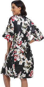 Women's Satin Robes Set with Nightgown Silk Kimono Pajamas 2 Piece Sleepwear Camisole Wedding Bride Gown Set