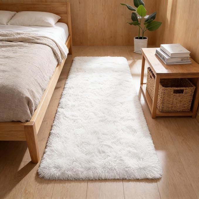 2x4 Non-Slip Shaggy Runner Rug, Ultra Soft Fluffy Plush Modern Indoor Area Rug for Hallway Bedroom Living Room Kitchen Entryway Fuzzy Carpet