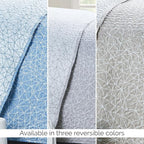 Southshore Fine Living, Inc. Farmhouse Bedspread, Full Size Quilt Set, Queen Coverlet, Light Weight Quilt, 3-Piece Set Geometric Bedding with Two Matching Pillow Shams, Full/Queen, Reversible Grey