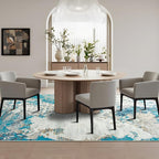 CRYPTOLITE Area Rugs 9x12 Rug for Living Room Abstract Washable Rug with Non-Slip Backing Low Pile Area Rugs for Bedroom, Dining Room, Blue