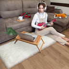 Fluffy White Faux Fur Rug Runner 2x6 ft, Soft Faux Sheepskin Rug White Furry Carpet for Living Room Bedroom Luxury Room Decor, Washable Plush Runners for Bedside Nursery Playroom Fur Carpet
