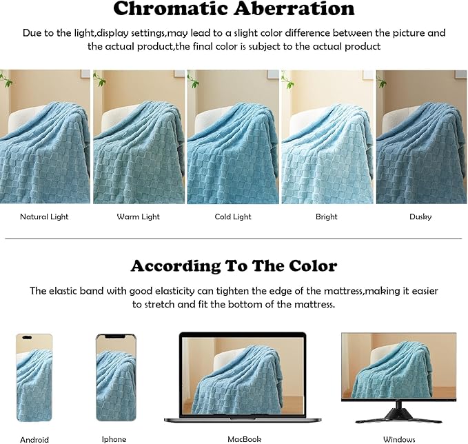 NEWCOSPLAY Super Soft Twin Blanket Blue Premium Silky Flannel Fleece 3D Checkered Lightweight Bed Blanket All Season Use (Blue Checkered, Twin(60"x80"))