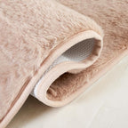 SAFAVIEH Washable Rug Faux Rabbit Fur Shag Collection - 6' x 9', Beige, Slip Resistant & Easy Cleaning, Ideal for Living Room, Bedroom, Kids Playroom, Nursery, Dining Space (FRF976B)