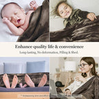 MHD l [Made in Korea] Premium Faux Fur Throw Blanket :Luxury Double-Sided 15mm Microfiber Blanket, 800 GSM :Dark Brown, 60" x 79"