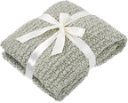 Home Soft Things Basket Weave Throw Blanket, Soft Cozy Warm Blanket with Braided Decorative Throw for Couch Sofa Outdoor Indoor, Silver, 50''x60