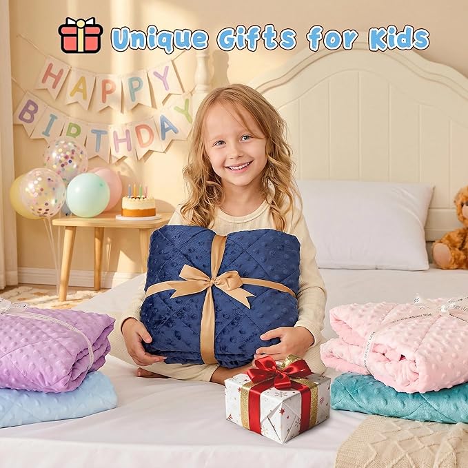 yescool Weighted Blanket Kids 5 Pounds, Kids Birthday Blanket Gifts for Boys Girls, Small Weighted Throw Blankets Washable Heavy Blankets, Winter Weighted Comforter for 5 6 7 8 9 Year Old, 36 * 48in