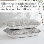 Southshore Fine Living, Inc. Oversized Twin Quilt Bedding Set, Botanical Print Twin Bedspread, Reversible 2-Sided Twin/Twin XL Quilt Coverlet & Matching Sham, Grey & White