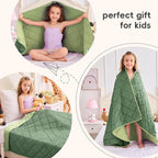 yescool Weighted Blanket 3 lb Moss Green Small Weighted Lap Blanket for Boys and Girls, Cooling Weighted Throw Blankets Minky Heavy Blankets, for 20-45lbs, 36 * 48in