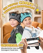 Kids Bluetooth Headband Headphones - Wireless & Wired 3.5mm Jack, Thin Speakers, Adjustable Comfort Fit, Perfect for Toddlers & Children - Home, School & Travel Essentials