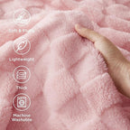 Bedsure GentleSoft Pink Throw Blanket for Couch - Checkered Fleece Blankets Gifts, Cute Soft Cozy Throw for Bedroom Home Decor Gifts, 50x60 Inches