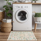 Lahome Chloe Insect Botanical Beige 2x3 Bathroom Rugs Non Slip Washable Door Mat Indoor Entrance,Boho Small Kitchen Rugs,Floral Soft Indoor Carpet Throw Mat for Entryway Laundry Bedroom(Beige,2x3)