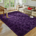 Softlife Dark Purple Area Rug for Living Room, Fluffy Shag Plush 6x9 Rugs for Bedroom Girls, Shaggy Soft Fuzzy Kids Large Carpet for Dorm Bedside Ultra Cozy Non-Slip Indoor Decor