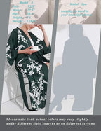 Aensso Long Soft Lightweight Silky Kimonos Robes for Women, Luxury Japanese Floral Womens Kimono Robe