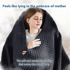 Topcee Knitted Weighted Blanket - 50"x60" 7lbs Cooling Chunky Knit Heavy Blanket for Adults Cable Yarn Knit Decorative No Beads Soft, Cozy and Cooling Weighted Throw Blankets Machine Washable