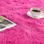 Softlife Hot Pink Area Rug for Living Room, Fluffy Shag Plush 5.3x7.6 Rugs for Bedroom Girls, Shaggy Soft Fuzzy Kids Large Carpet for Dorm Bedside Ultra Cozy Non-Slip Indoor Decor