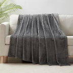 Nestl Grey Blanket King Size for Bed - Cozy Warm Fuzzy Blankets for Women, Plush Large Fleece Throws for Girls - Gray, 108 x 90 Inches