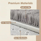 duduta Grey Soft Fluffy Rectangle Rug 3x5 ft, Shag Furry Plush Throw Rug for Bedroom Nursery Living Room Home Decor